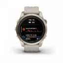 Смарт-часы Garmin Fenix 7s Pro Sapphire Solar золотистый корпус со светло-песочным ремешком, 010-02776-15