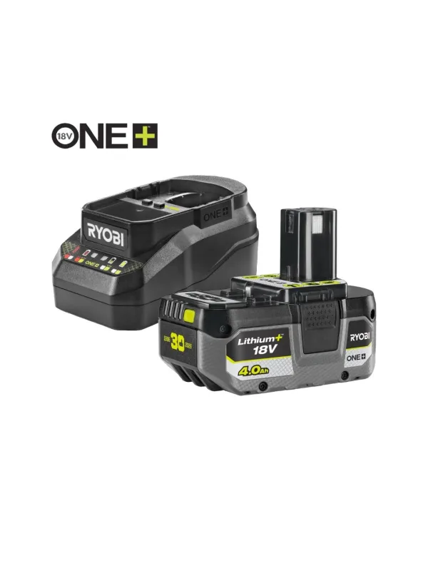 Набор RYOBI ONE+ RC18120B-140X: аккумулятор 18 В 4,0 Ач Lithium+ и зарядное устройство 2,0 А