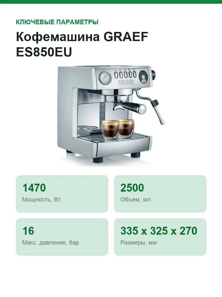 Кофемашина GRAEF ES850EU — фото 2 из 7