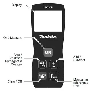 Лазерный дальномер Makita LD050P, дальность измерения 40-50м — фото 6 из 12