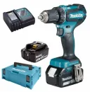 Дрель-шуруповерт Makita DDF485RFE, 18В, 2 скорости, 2 аккумулятора, кейс