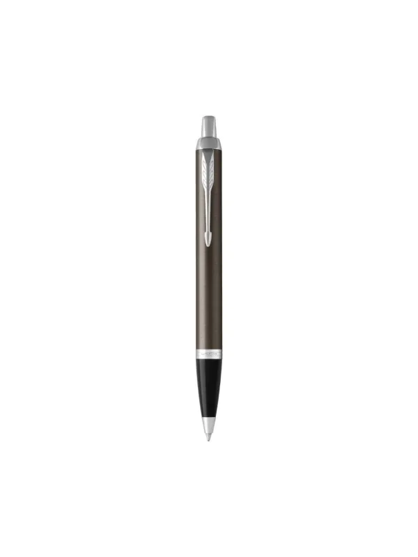 Шариковая ручка Parker IM Dark Espresso CT, лак с хромом, узел M, синие чернила