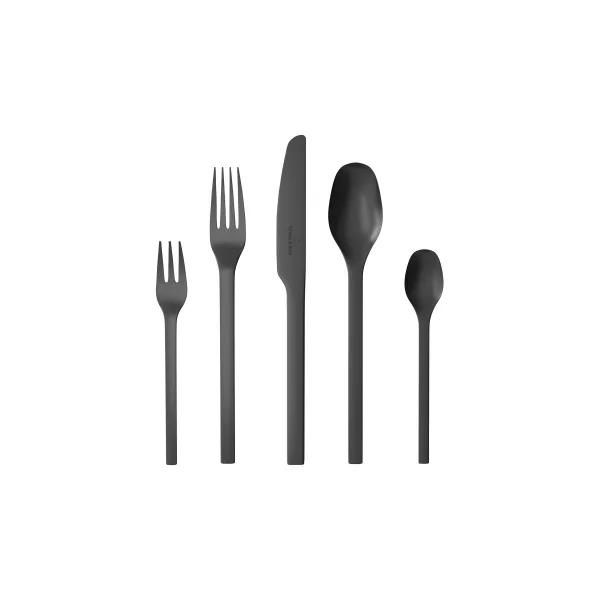 Набор столовых приборов Villeroy & Boch Manufacture Rock, 20 предметов на 4 персоны, чёрный
