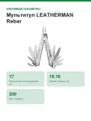 Мультитул LEATHERMAN Rebar, Silver, 17функций, нейлоновый чехол, 831557
