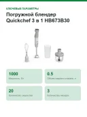 Погружной блендер Quickchef 3 В 1 HB673B30