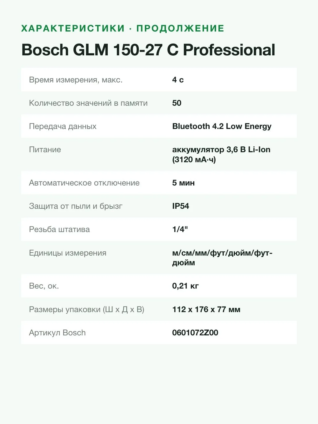 Лазерный дальномер Bosch GLM 150-27 C (0601072Z00), синий/черный — фото 8 из 8