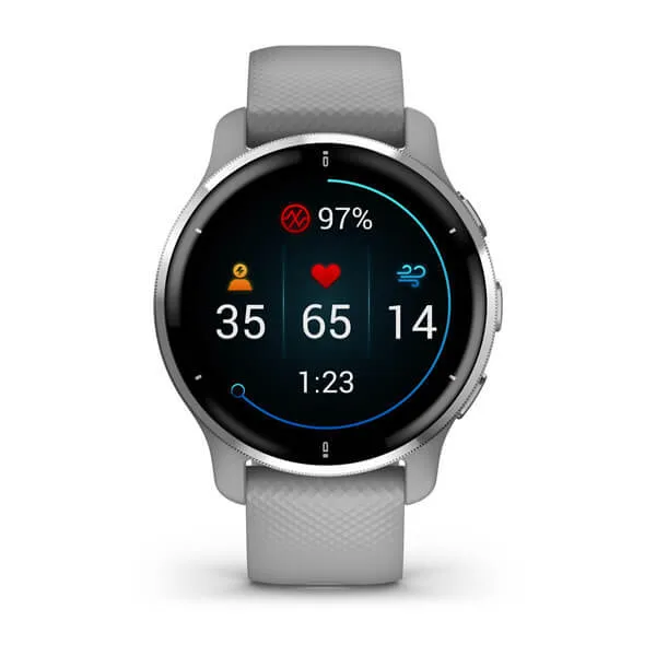 Умные часы Garmin Venu 2 Plus Wi-Fi (010-02496-10), серебристый/серый — фото 2 из 6