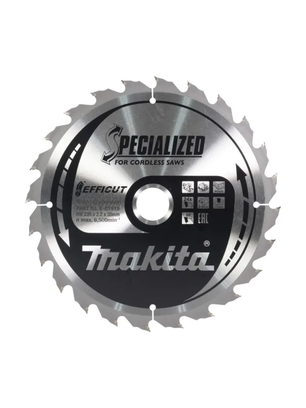 Пильный диск Makita EFFICUT E-01915, 235x30 мм, 24 зуба, по дереву и МДФ