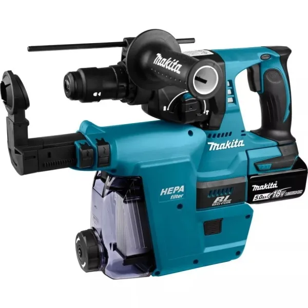 Перфоратор Makita "DHR243RTJW", 18В, 2Дж, 950об/мин, SDS-Plus, 2акб, кейс, синий