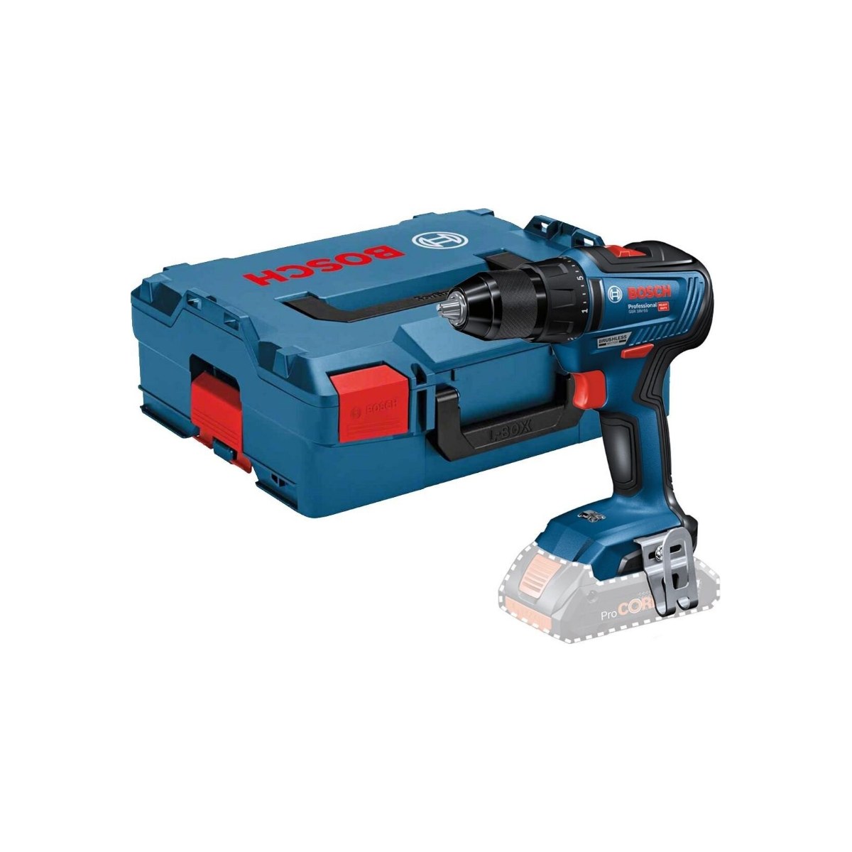 Дрель-шуруповерт Bosch GSR 18 V-55 без аккумулятора + L-Boxx (06019H5203)