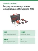 Аккумуляторная угловая шлифмашина Milwaukee M18 FSAG125X-502X 4933478430