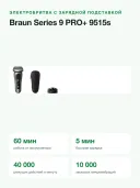 Электробритва Braun Series 9 PRO+ 9515s с зарядной подставкой и футляром