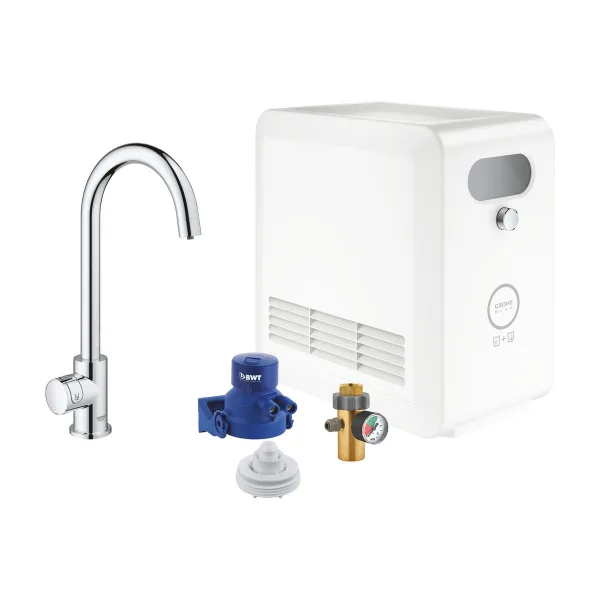 Смеситель Grohe Blue Professional Mono с фильтрацией и охладителем, C-излив, хром