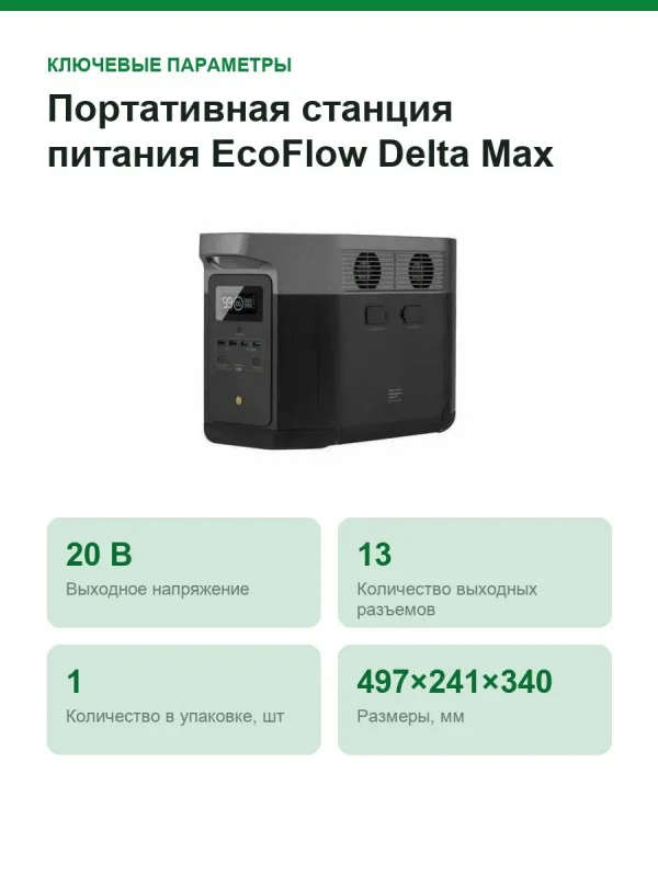 Портативная станция питания EcoFlow Delta Max (1600)
