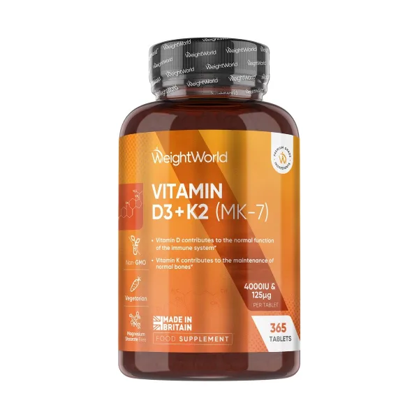 Витамины WeightWorld D3+K2(MK-7) 4000 МЕ, 365 таблеток