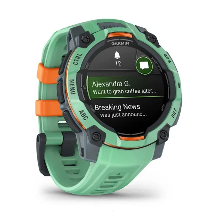 Умные часы Garmin Instinct 3 45мм, Тропический неон с силиконовым ремешком — фото 8 из 10