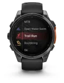 Умные часы Garmin Fenix 8, 47mm, AMOLED, Slate Gray with Black Silicone Band (010-02904-00)