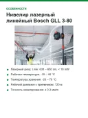 Нивелир лазерный линейный Bosch GLL 3-80 Professional, 30 м, ± 0,3 мм/m