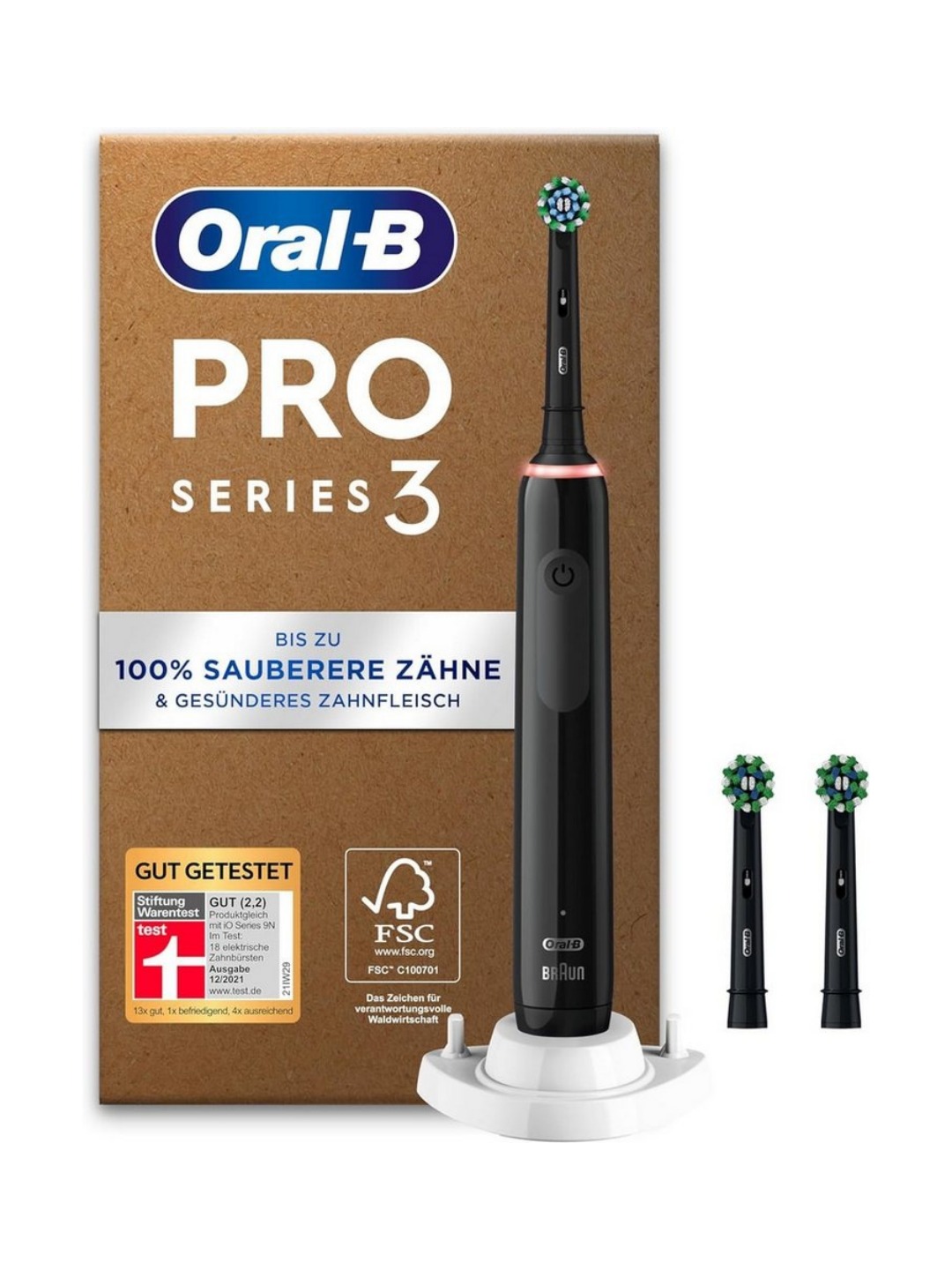 Электрическая зубная щётка Oral-B Pro Series 3 Plus Edition чёрная, 3 насадки — фото 1 из 1