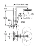 Душевая система с термостатом GROHE Vitalio Start 250 26677001