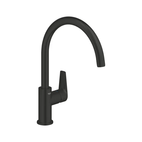 Смеситель для кухни Grohe Start Edge однорычажный, высокий C-образный излив, черный матовый