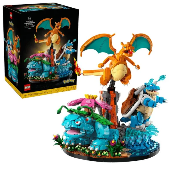 Конструктор LEGO Pokémon Venusaur, Charizard and Blastoise 72153, 6838 деталей