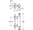 Термостат для душа GROHE Grohtherm 34558000, латунь, встраиваемый, 30,5x8,5х7 см