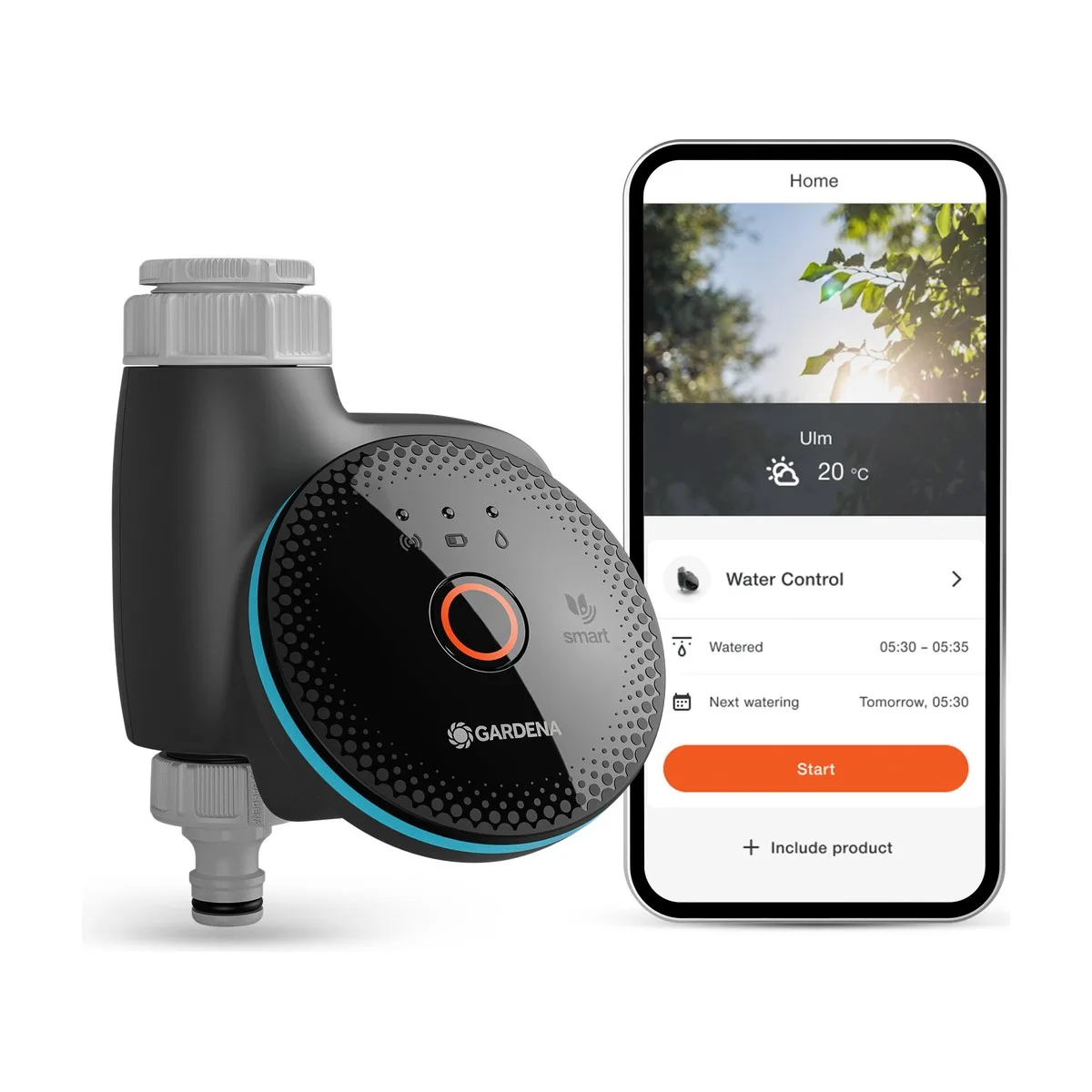 Контроллер полива Gardena smart Water Control, Bluetooth/smart App, до 36 циклов в сутки (19033-20)