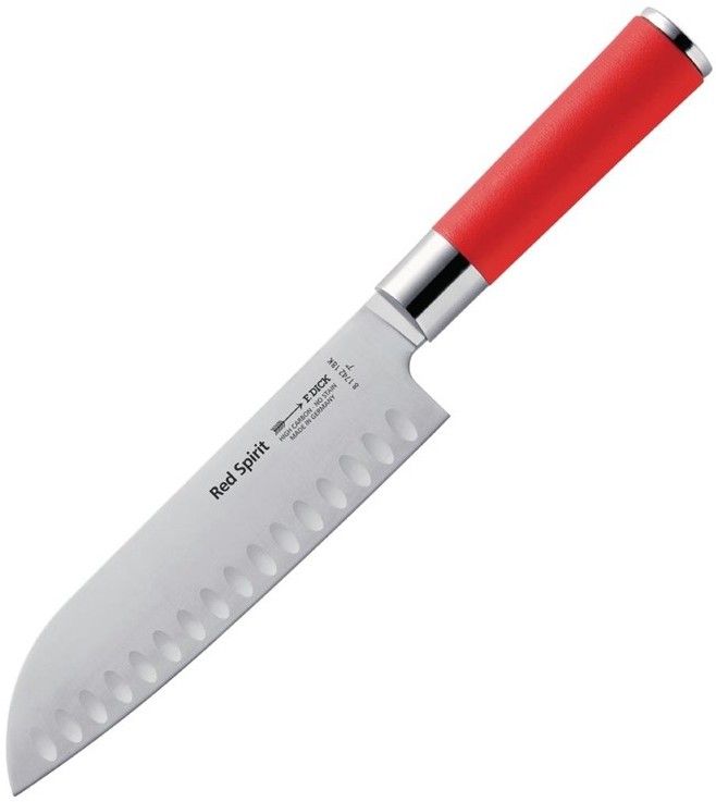 Нож поварской F. DICK Red Spirit Kullenschliff Santoku (8174218K), лезвие 18 см — фото 4 из 5