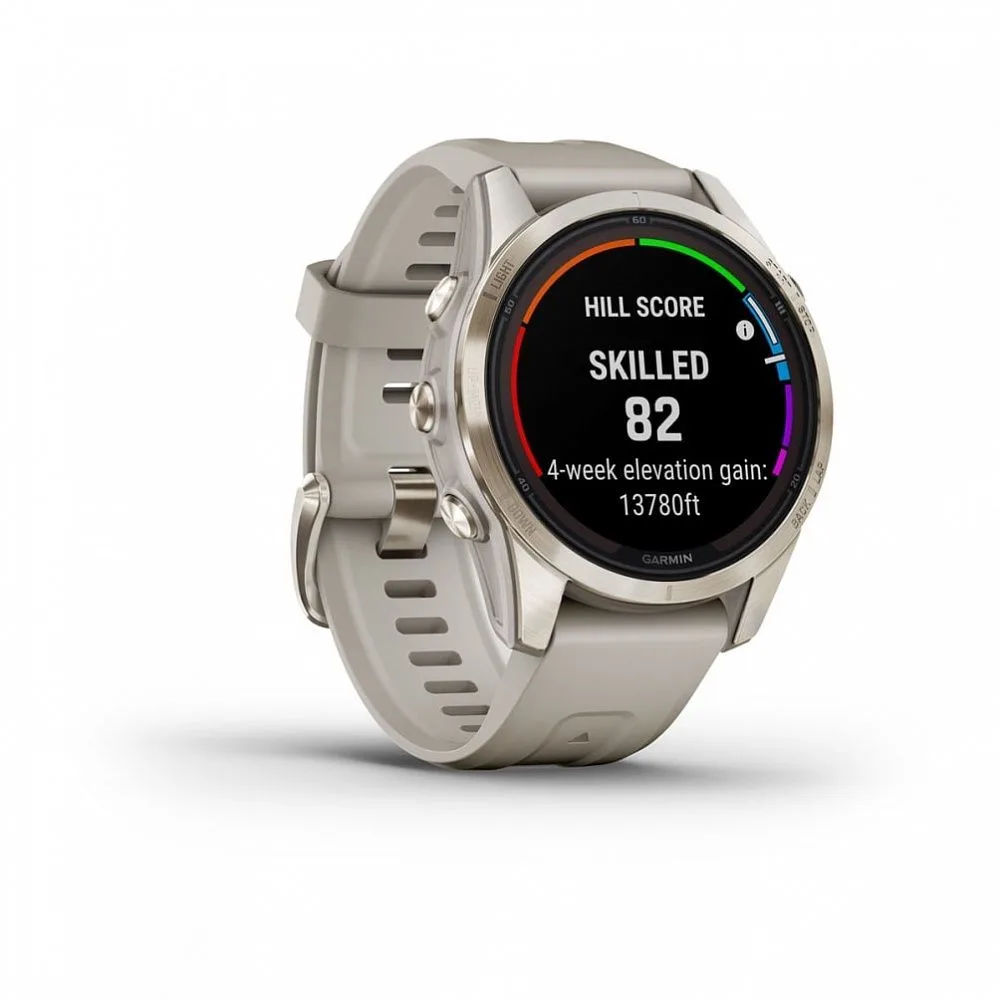 Смарт-часы Garmin Fenix 7s Pro Sapphire Solar золотистый корпус со светло-песочным ремешком, 010-02776-15 — фото 5 из 8