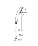 Душевой гарнитур GROHE Vitalio, для ванны и душа, глянцевый, круглый