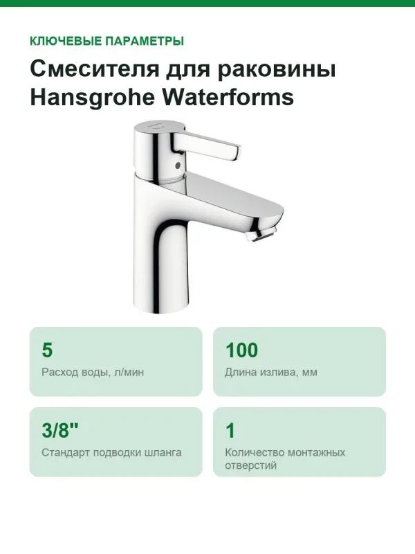 Смесителя для раковины Hansgrohe Waterforms 31574000