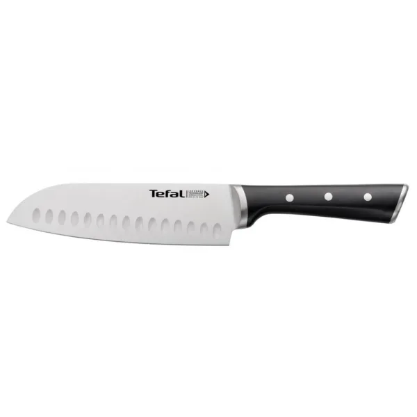Нож кухонный "Сантоку" Tefal Ice Force K2320614, 18 см, черный/нержавеющая сталь