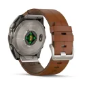 Умные часы премиум класса Garmin Fenix 8 51 MM, AMOLED Sapphire bare titanium, black with a chestnut leather band 010-02905-40 Кожаный ремешок