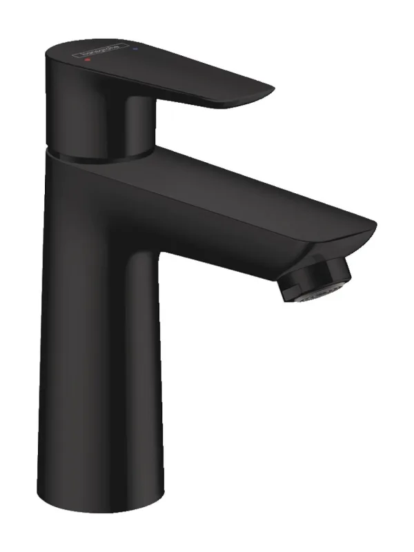 Смеситель для раковины Hansgrohe Talis E 110, донный клапан с тягой, 5 л/мин, черный матовый