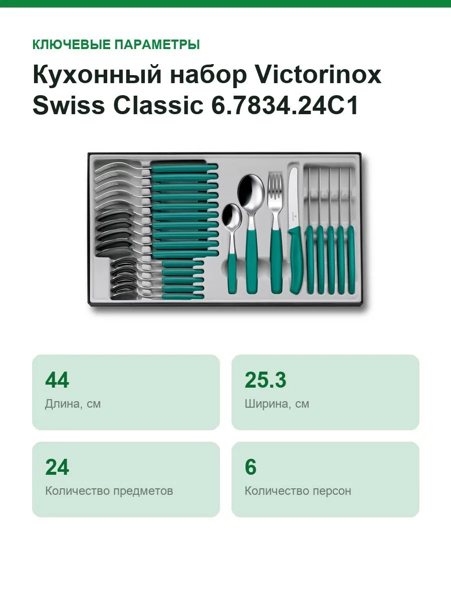 Кухонный набор Victorinox Swiss Classic 6.7834.24C1 (Kale Green) — фото 2 из 8