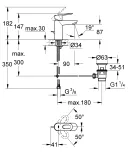 Смеситель для раковины GROHE BauLoop 23335000 хром