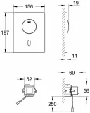 Панель смыва инфракрасная GROHE Tectron Skate 37419SD0 нержавеющая сталь