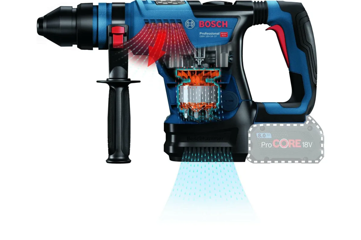 Перфоратор аккумуляторный BOSCH GBH 18V-34 CF, 2 АКБ, арт. 0611914003 — фото 10 из 10