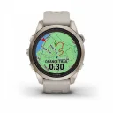 Смарт-часы Garmin Fenix 7s Pro Sapphire Solar золотистый корпус со светло-песочным ремешком, 010-02776-15