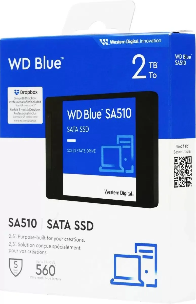 Внутренний твердотельный накопитель (SSD) WD Blue SA510 2000 ГБ — фото 4 из 5