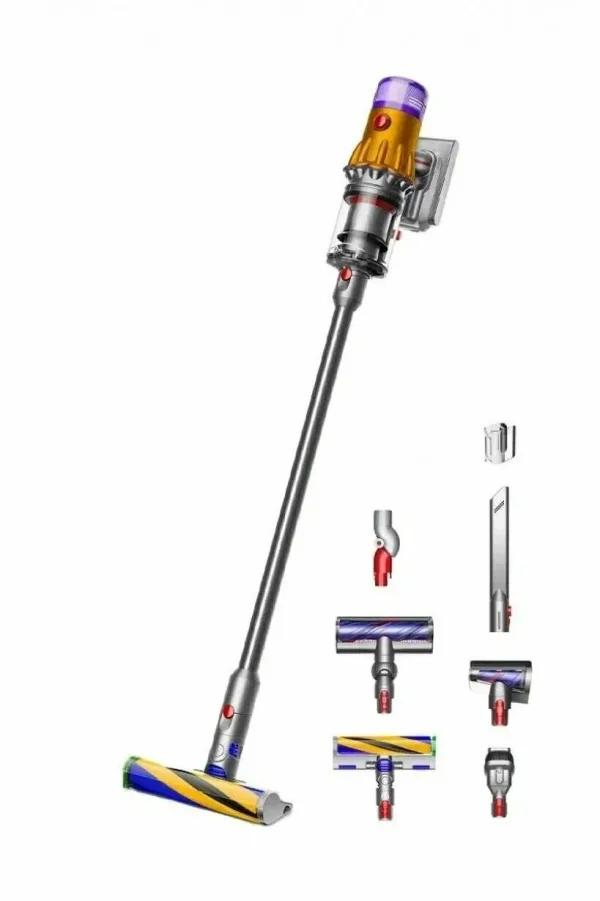 Пылесос вертикальный аккумуляторный Dyson V12 Detect Slim Absolute, 150 AW, 60 мин, жёлтый/никель (448884-01)