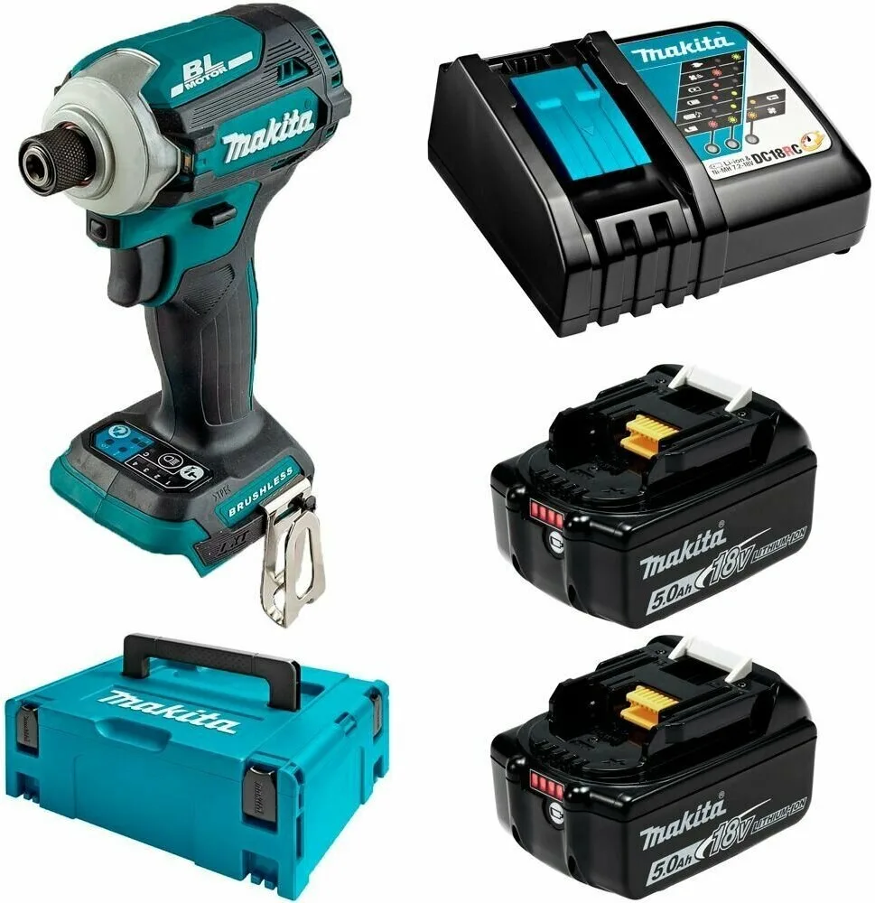 Аккумуляторный ударный винтовёрт Makita DTD172RTJ (18V, 2x5.0Ah, Li-Ion, MakPac) — фото 2 из 12
