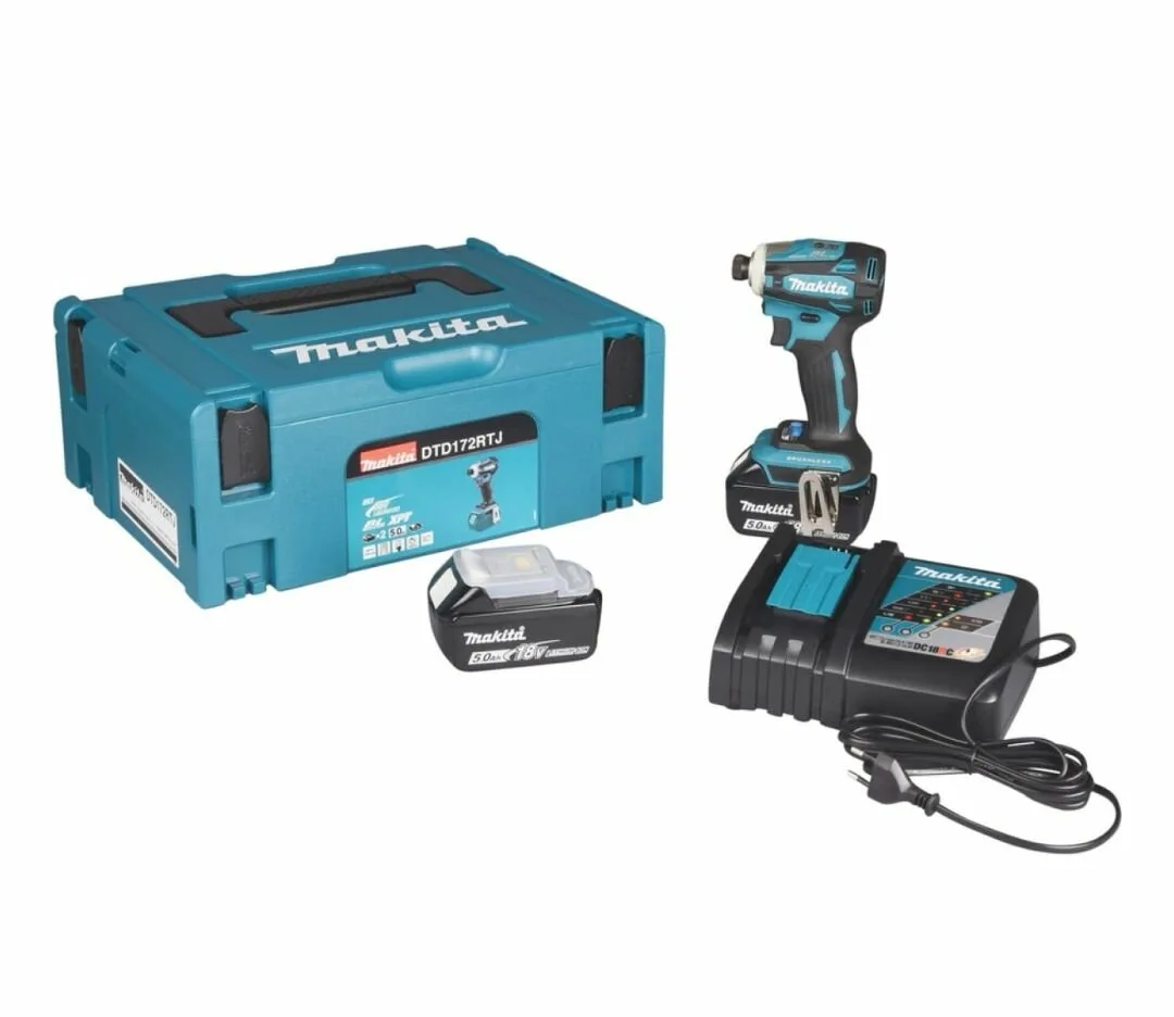 Аккумуляторный ударный винтовёрт Makita DTD172RTJ (18V, 2x5.0Ah, Li-Ion, MakPac) — фото 10 из 12