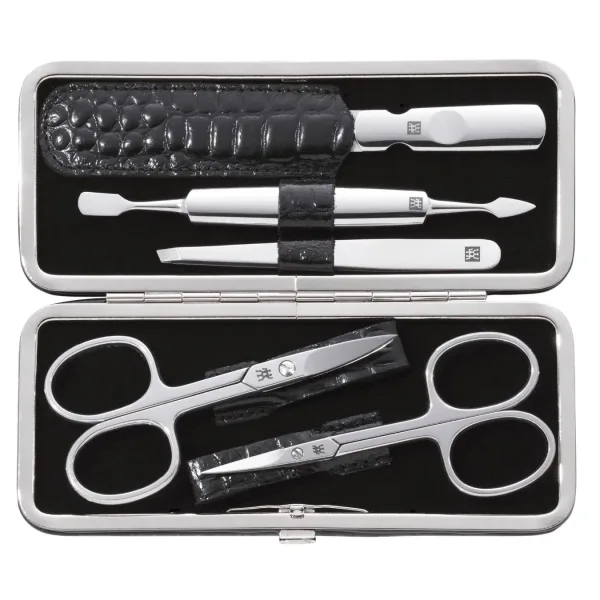 Маникюрный набор Zwilling Classic Inox 5 предметов (97507-004), черный, отделка "крокодил"
