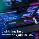 M.2 NVMe SSD накопитель Crucial T500 1TB PCIe Gen4 с радиатором (Ct1000t500ssd5)