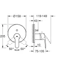 Внешняя часть смесителя для ванны GROHE Eurostyle Cosmopolitan 24052002