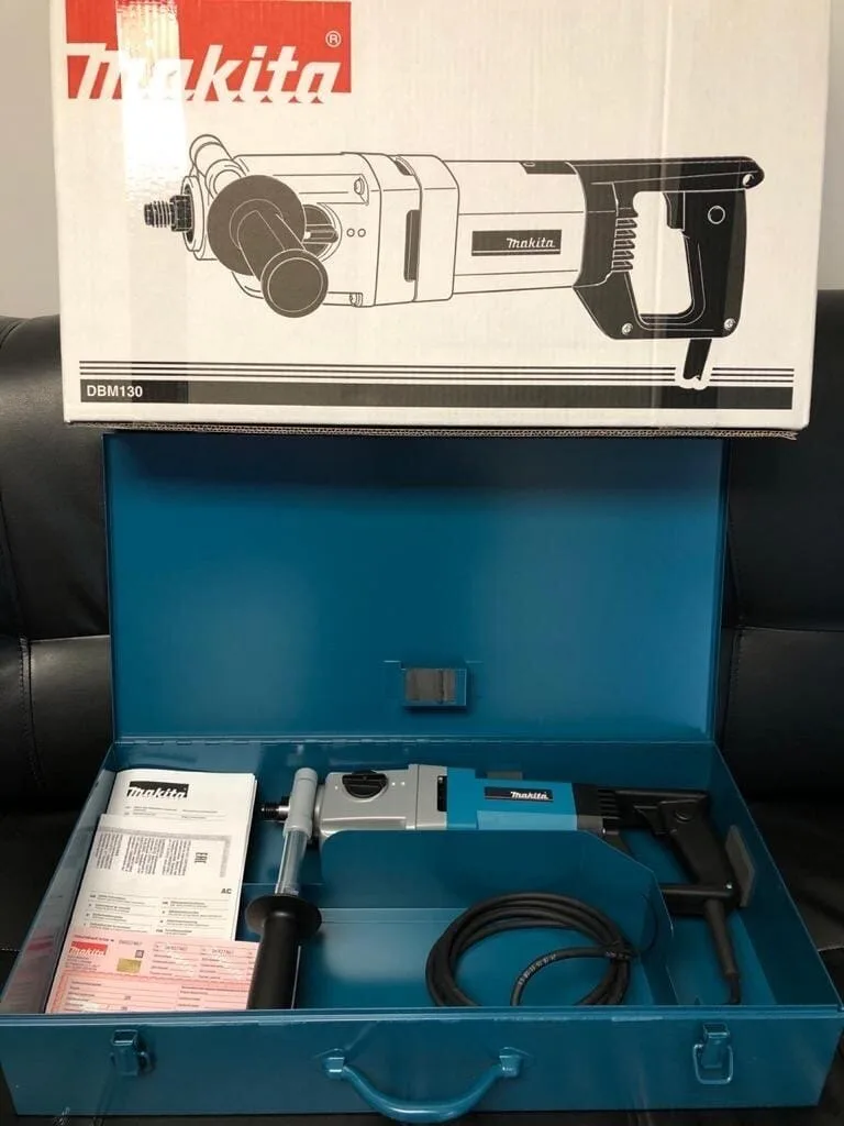 Дрель алмазного бурения Makita DBM 130, зеленый/черный, в кейсе — фото 5 из 9