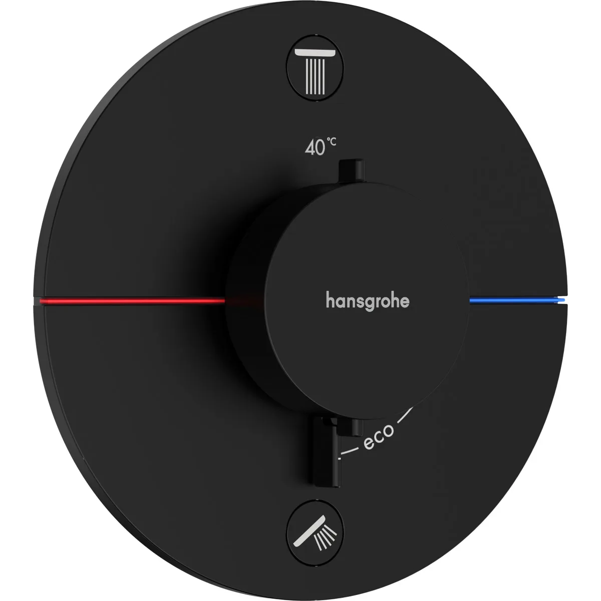 Термостат для душа Hansgrohe ShowerSelect S 15556670, встраиваемый на 2 потребителя, матовый черный — фото 2 из 2