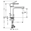 Смеситель для раковины Hansgrohe Rebris E 110 CoolStart 72559000 со сливным гарнитуром хром